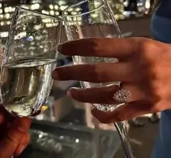 Diamond ring worn during a celebration