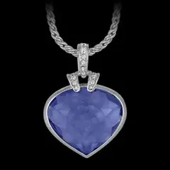 Blue heart-shaped gemstone pendant